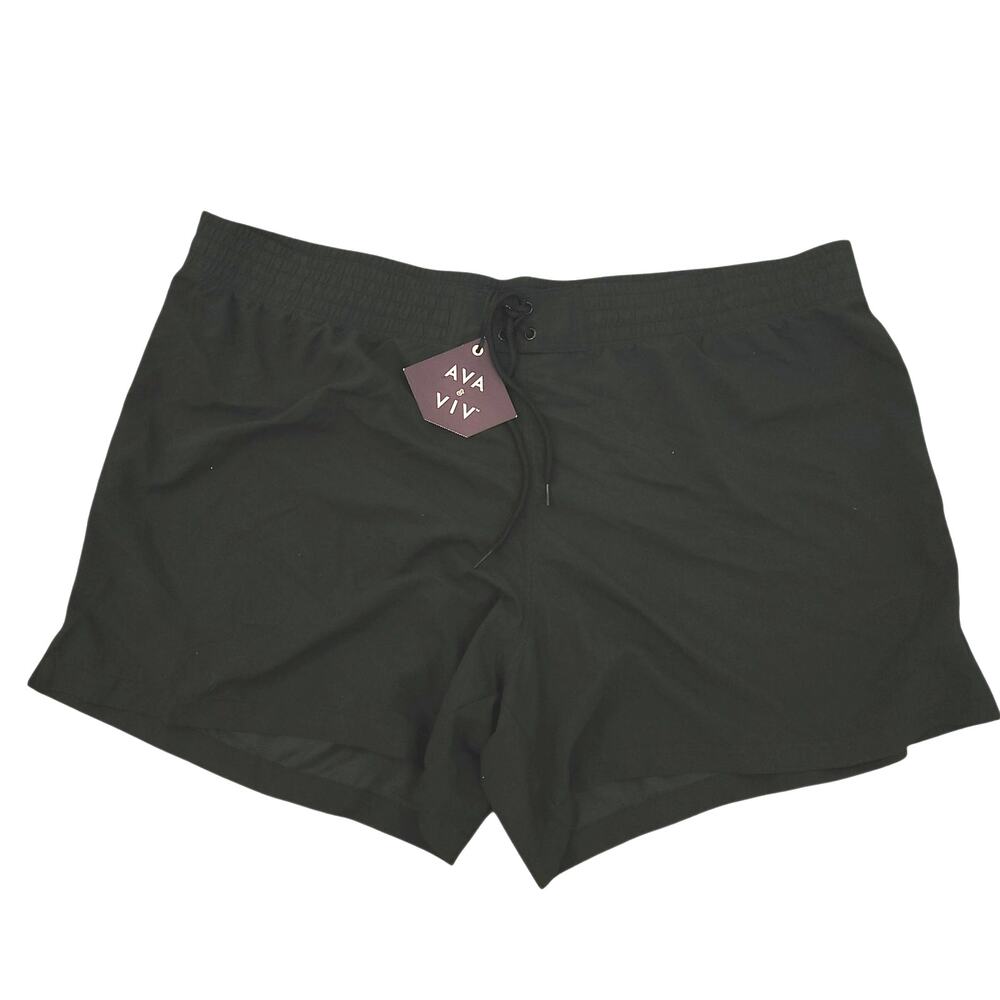 Women’s New Ava & Viv Black, 24W/26W Swimsuit Bottoms/Shorts